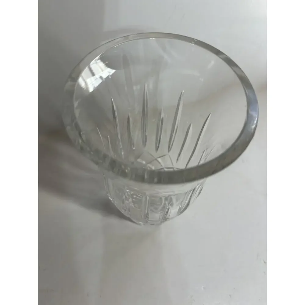 Crystal Vase 7” Heavy Elegant Beautiful Diamond Glass Flower Vase